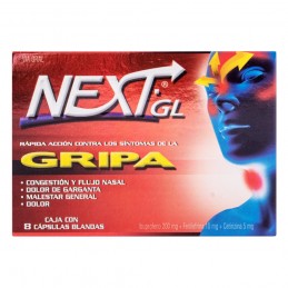 NEXT GL GRIPA 8 CAPSULAS...